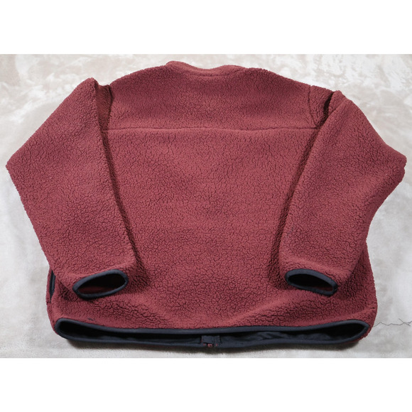 Columbia Fleece Jacket Mens Large Maroon Full Zip Sherpa Outdoor Warm AM0440 - Picture 2 of 5